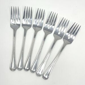 Rogers Co. Stanley Roberts TRIO ROSE PETAL Stainless Set of 5 Salad Forks 6.5”